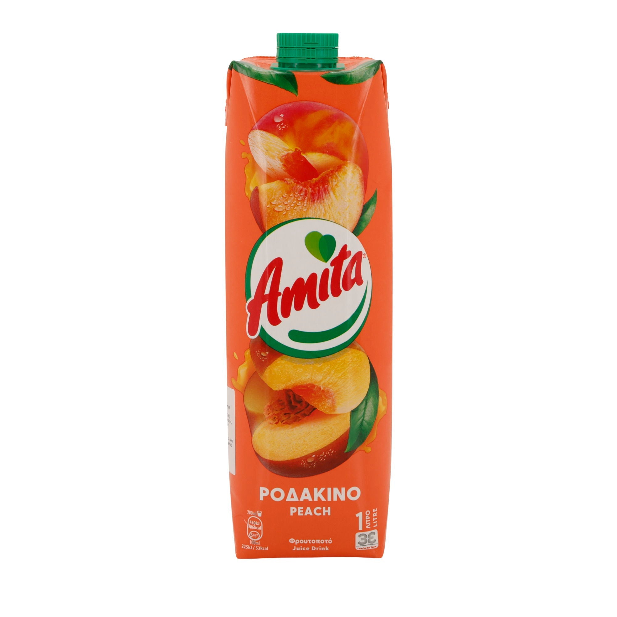 Amita | Pfirsichsaftgetränk 43 % | aromatischer Pfirsich-Geschmack, Tetra Pak 1 L Amita